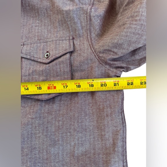 MAKIA Herringbone Button Down Long Sleeve Shirt Size L Brick Red 100% Cotton - Picture 3 of 7